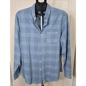 J. Crew Classic Men's Large Blue Plaid Long Sleeve Button-Down Shirt